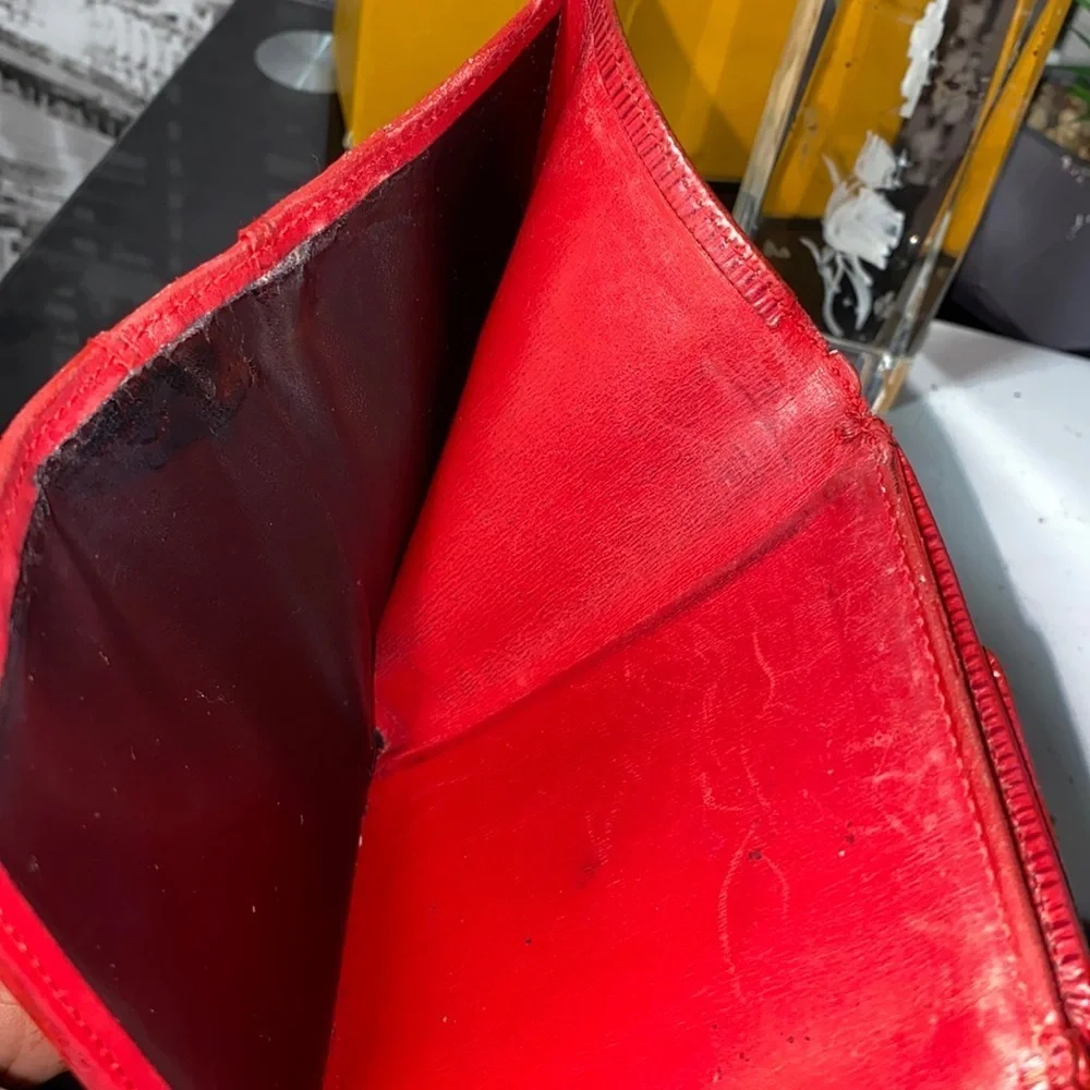 Authentic Louis Vuitton Vintage Red Epi Wallet
